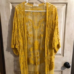 Mustard lace kimono
